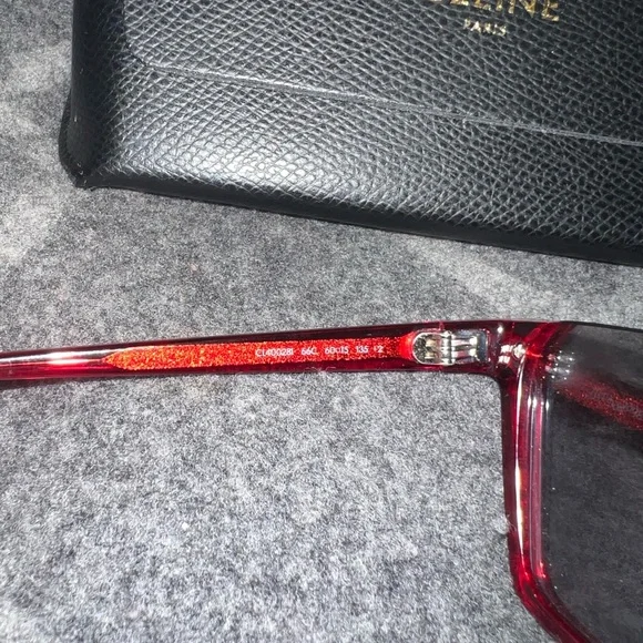 Celine vibrant red❤️🔥 Square Mirrored Sunglasses w/ Tags - Picture 4 of 8